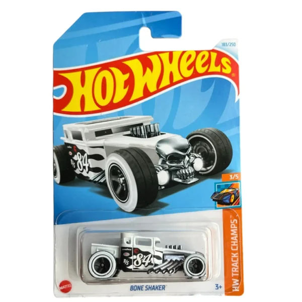 Hot Wheels Metal Bone Shaker IMPORTED CARD (White) (Treasure Hunt)