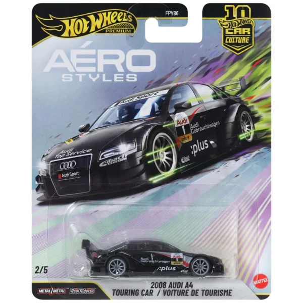 Hot Wheels Car Culture 1:64 Scale Premium Aero Styles 2008 Audi A4 Toy Car for Ages 4+