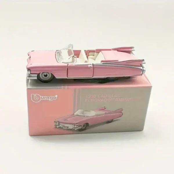 Burago 1:64 Scale Mini Pink For Cadillac Eldorado Pink