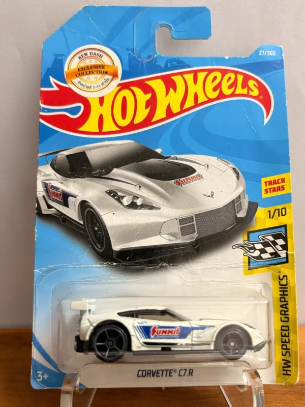 Hot Wheels Corvette C7 R (White ) (Imported card)