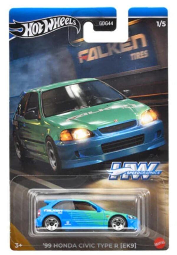 Hot Wheels 99 Honda Civic Type R EK9 -Castrol Edition HW Speed-Graphics 2/5 (HRT08) Scratch in card