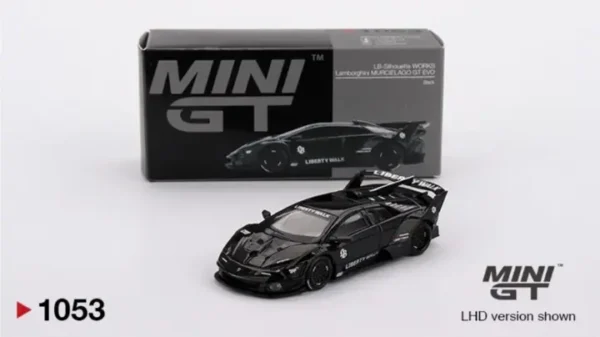 Mini GT LB-Silhouette Works Lamborghini Murcielago GT Evo (Black) Code-1053 1:64 Scale Box packaging