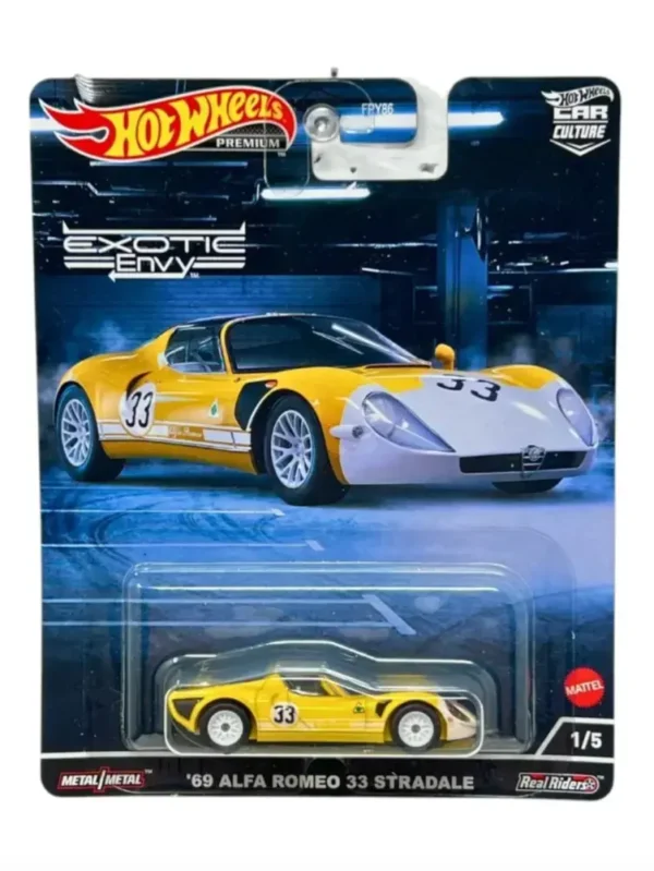 Hotwheels exotic envy '69 alfa Romeo 33 stradale imported premium 1:64 Scale