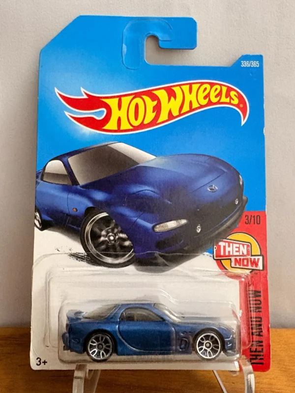Hotwheels 95 Mazda RX7 blue imported Card