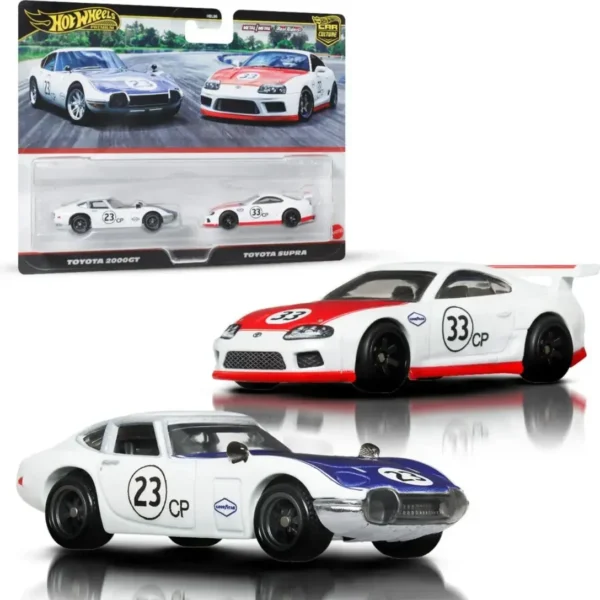 Hot Wheels? Premium Car Culture Toyota Supra 2-Pack ofReal Riders? Tires, Metal/M