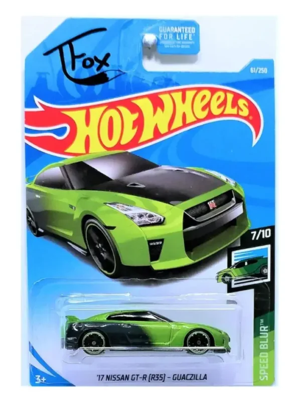 HOT WHEELS 17 NISSAN GT R R35 Guaczilla Green US Import 61/250 T Fox