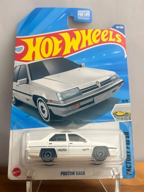 Hot Wheels Imported Card: Proton Saga (White) Imported US card