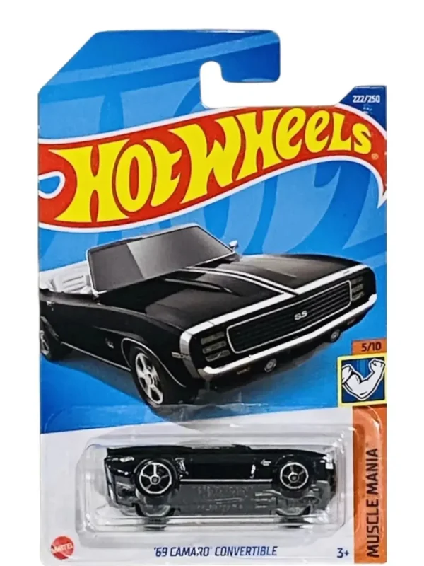 HotWheels 69 camaro Convertible Black Imported Card