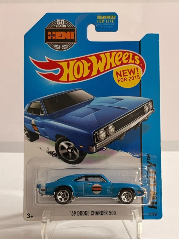 Hot Wheels 69 Dodge Charger 500 Blue US card