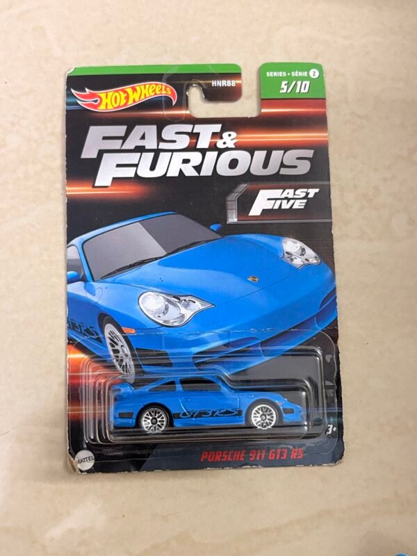 Hot Wheels Imported Card: Fast and Furious Porsche 911 GT3 RS (Blue) Fast Five