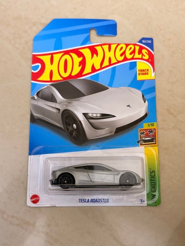 Hot Wheels Tesla Roadster Grey Imported Card