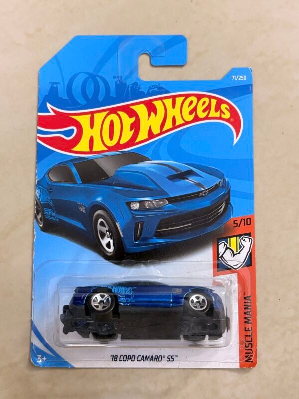 Hot Wheels 18 Copo Camaro SS Blue  Imported card
