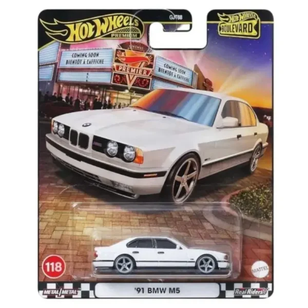 Hot Wheels Premium I'91 BMW M5 Imported card white