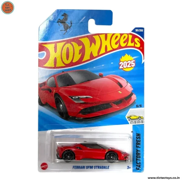 Hotwheels Ferrari SF90 Stratale 2025 Card (Red)
