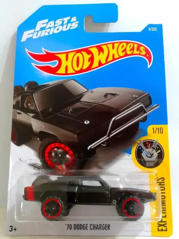 Hot Wheels 2017 Experimotors Fast & Furious '70 Dodge Charger 4/365, Black US Card