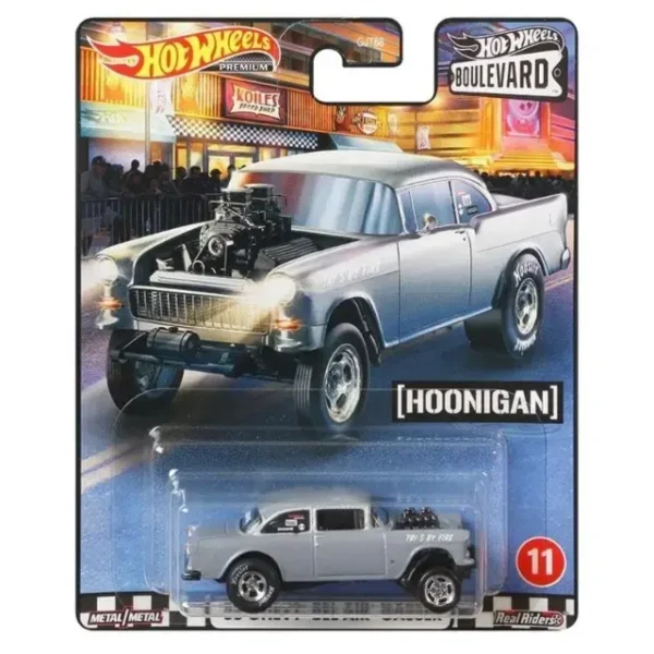 Hot Wheels Boulevard 1:64 55 Chevy Bel Air Gasser Grey Imported Card