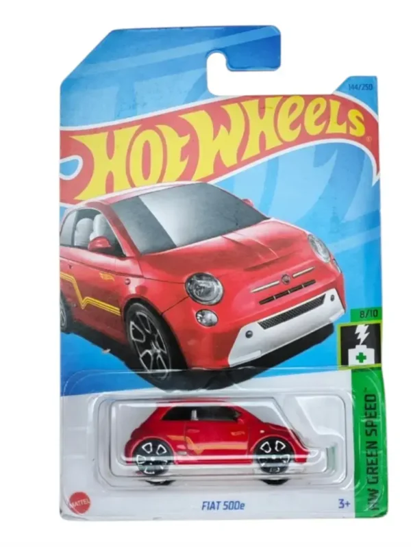 Hot Wheels Imported Card: Fiat 500e red