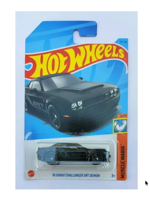 Hot Wheels 18 Dodge Challenger SRT Demon, Muscle Mania 6/10 [Black] 151/250. 2023 Card