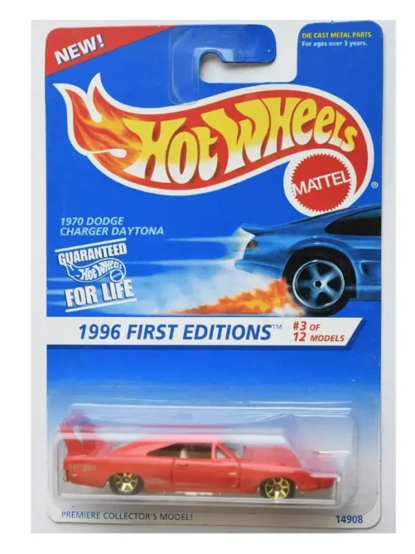Hot Wheels 1996 First Editions #3 of 12 Models, red 1970 Dodge Charger Daytona US Import