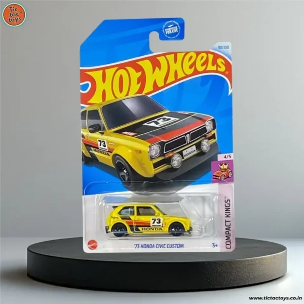 Hot Wheels Imported Card 73 Honda Civic Custom (Yellow)