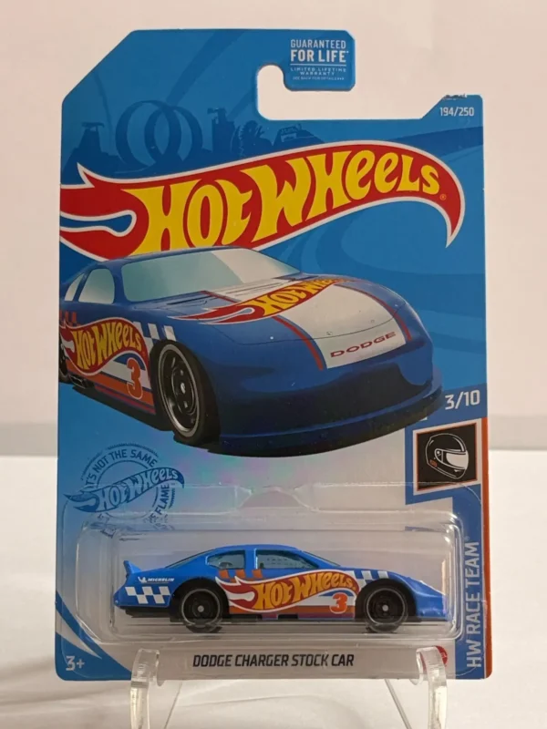 Hot Wheels Dodge Charger Stock Car Blue US card