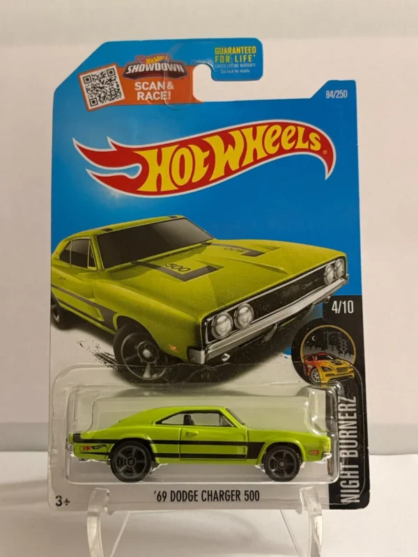 Hot Wheels 69 Dodge Charger 500 Green US card 84/250