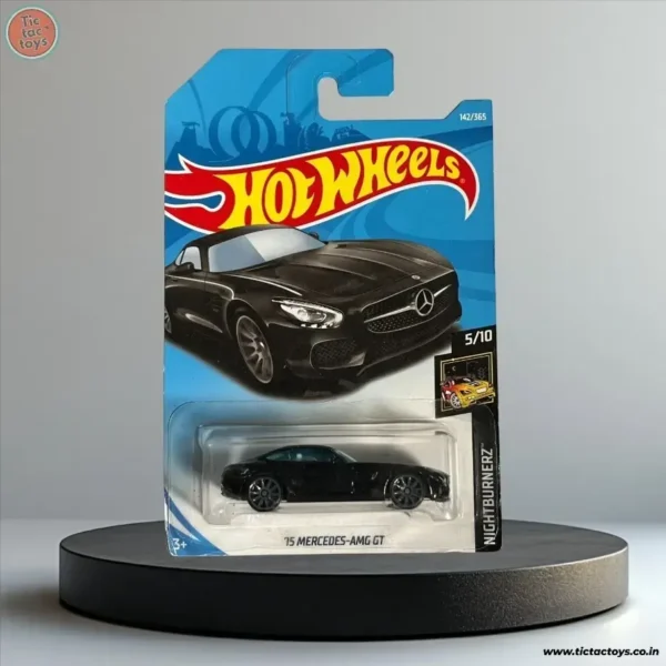 Hot Wheels Imported Card: 15 Mercedes AMG GT HW Night Burnerz (Black)