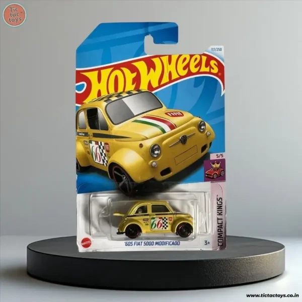 Hot Wheels Imported Card: 60s Fiat 500D Modificado HW Compact Kings (yellow)