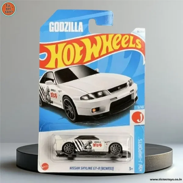 Hot Wheels Imported Card Nissan Skyline GT-R BCNR33 (White Black) Imported card