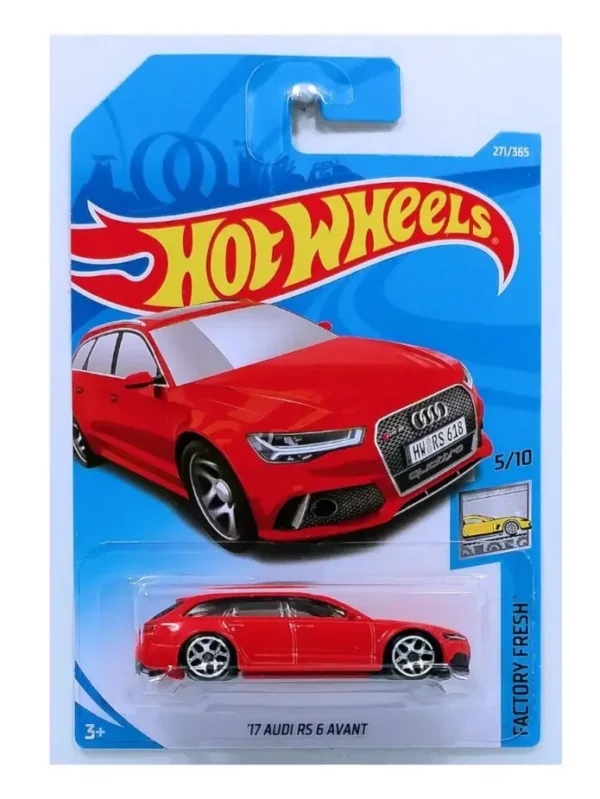 Hot Wheels 17 Audi Avant RS6 Red Imported card