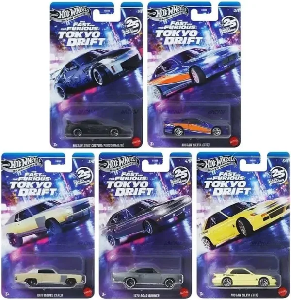 Hot Wheels Imported Silver Series 2026 Fast and Furious Tokyo Drift 1:64 Scale - Set Of 5