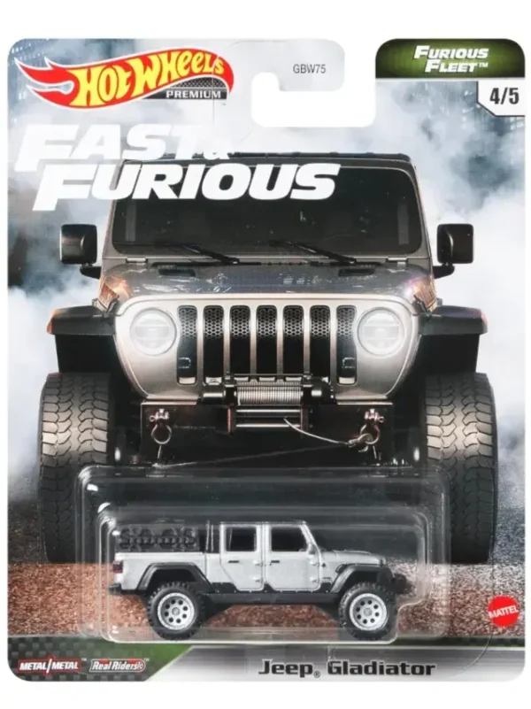 Hot Wheels Premium Fast and Furious Jeeps Gladiator Furious Fleet Silver 1 64 Scale