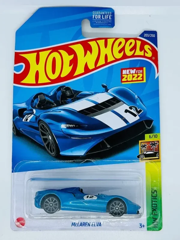 Hot Wheels Mc Laren Elva Blue Imported US card