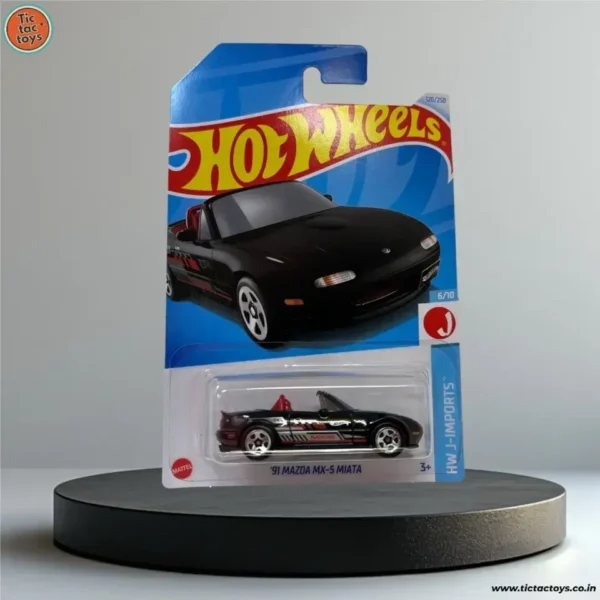 Hot Wheels Imported Card 91 Mazda MX-5 Miata (Black)