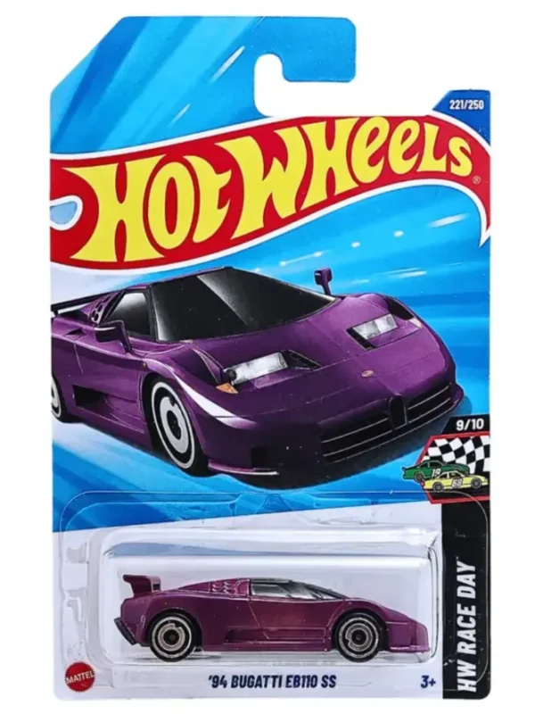 Hot wheels 94 Bugatti EB110 SS Purple Imported card