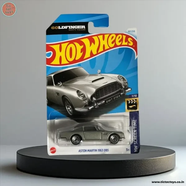 Hot Wheels Imported Card: Aston Martin 1963 DB HW Screen Time (Grey)