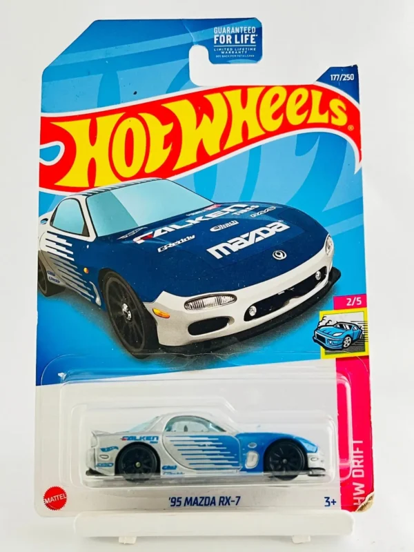 Hot Wheels 95 Mazda RX 7 (Grey/Blue) Imported card